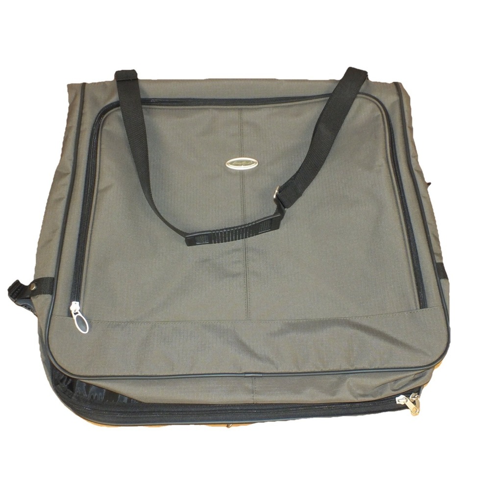 Eddie Bauer Garment Bag Olive Green, Black Interior Travel Outdoor Suit Bag EUC